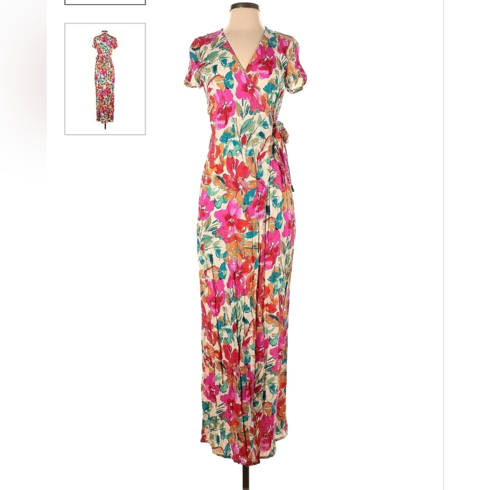 GUC - Floral Vici V Neck Dress - Large